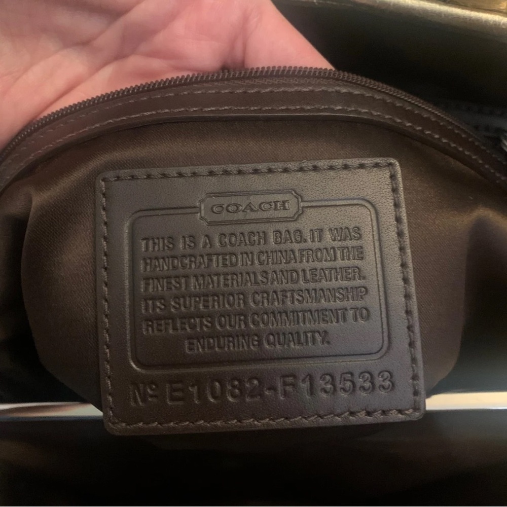 COACH Signature Brown Canvas Gold Leather Shoulder Bag Tote Bag 2000 Y2K Vintage - Picture 13 of 15